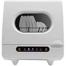 Countertop Dishwasher,5 Washing Programs Portable Dishwasher With Built-In Water Tank For Glass Door,12 Water Outlets And 360 All-Round Cleaning Without Any Blind Spots, White Mini Dishwashers