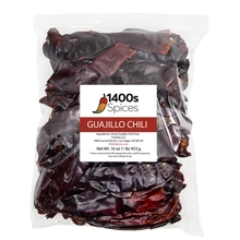 1lb Guajillo Stemless Chile حجم الخدمة الغذائية ، كامل مجفف أحمر تشيلي Seco الفلفل المكسيكي ، Chiles Descolados ، المكونات المكسيكية المتنوعة للصلصة المكسيكية بواسطة 1400s التوابل