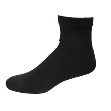 (2-01094) Medipeds Coolmax Cotton Half Cushion Quarter Sock 2 Pr Black M9-12.5