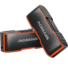 [2-Pack] AOMAIS Sport II Mini Portable Bluetooth Speakers - Dual Stereo Pairing Wireless Speaker, 20W HD Sound and Rich Bass, 15H Playtime, IPX5 Waterproof Speaker for Travel, Beach, Shower (Orange)