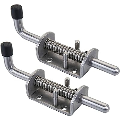 2 Pack Heavy Duty Stainless Steel Spring Loaded Latch Faster Locking Bolt Lock for Door Shed Gate or Tailgate Trailer Garage