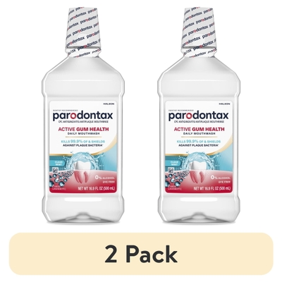 (2 pack) Parodontax Active Gum Health Mouthwash, Clear Mint, 16.9 Fl Oz, for Adults