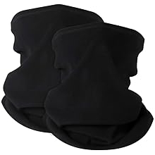 2 Pack Winter Neck Warmer Gaiter Fleece Windproof Face Mask Cover Cold Weather Scarf for Men &amp; Women