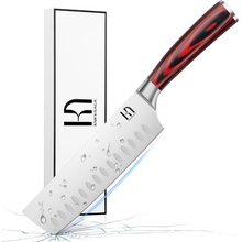 2023 Pisau Chef Nakiri yang Ditingkatkan Pisau Jepun Profesional 7 Inci Pisau Dapur Pembersih Daging Tajam untuk Memotong Sayuran dan Memasak, Pisau Chopping Asian Keluli Tahan Karat Karbon Tinggi