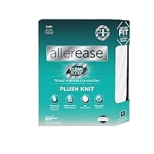 AllerEase CleanBoost Waterproof Fitted Mattress Protector, Twin | Allergy protection; plush knit top; temperature balancing; secure fit with anchor bands; fits mattresses up to 18 inches deep