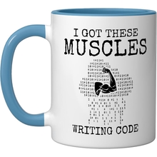 Programmer Coder Computer Coding Code Programming Ceramic Mug, Blue/White, 11oz