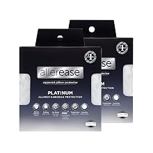 AllerEase Platinum Temp Balancing Zippered Pillow Protector, King, 2 Pack | Temperature balancing; plush knit fabric; zippered closure; hot-water washable; helps keep pillow fresher between washes