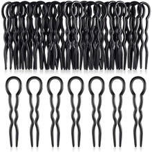 24 Piece Plastic Hair Pins U Shaped Grip Pins Fast Spiral Clips Hair Grip for Women Girls bobby pins Hairstyle Accessories Black