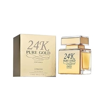 24K Pure Gold - Long Lasting Perfume for Women - Woody and Citrus Scent with Notes of Clementine, Blackcurrant, Tuberose, Freesia, and Vanilla - Travel Size Womens Perfume Spray - 3.4 oz