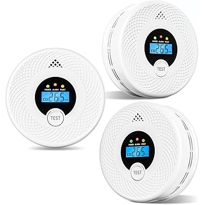 3-Pack Smoke Detector Carbon Monoxide Detector Combo 10 Year Battery, Test/Silence Button, Smoke Alarm and CO Detector for Any Room, Simple Setup