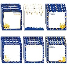 30 Pack Ramadan and Eid Sticky Notes - 600 Sheets Ramadan Mubarak Eid Mubarak Memo Notes Karrem Notepads for Eid Ramadan Party Gifts School Office Teachers Presents (Ramadan)