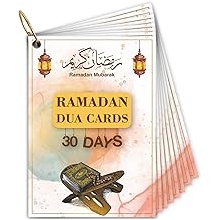 30 Ramadan Umrah Dua Cards, Islamic Muslim Quran Dua Cards, Muslim Ramadan Gift for Men and Women, Arabic Dua Reminders Cards with Transliteration and Explanations (watercolor)