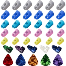 30pcs Silicone Guitar Finger Guards Fingertip Protectors Fingertip Protection Covers Caps for Stringed Instruments, Sewing and Embroidery 5 Sizes