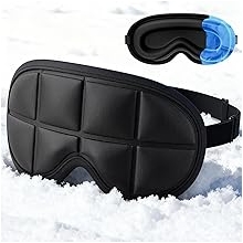 3D Cooling Sleep Mask with Double Coldfocus Gel - Frozen Cold Gel Eyes Mask with Contoured Blackout Hot &amp; Cold Therapy for Women, Men Sleeping on Airplane Traveling for Migraine, Dry Puffy Eyes,1 Pack