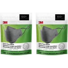 3M Daily Face Mask Reusable Washable Adjustable Ear Loops, Lightweight Cotton Fabric, 5 Count