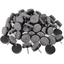 40pcs Furniture Felt Pad Round Heavy Duty Nail-on Slider Glide Pad Floor Protector for Wooden Furniture Chair Tables Leg FeetDIA 0.718mm,Black