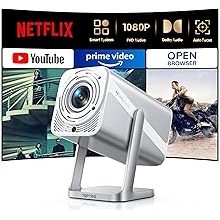 [4K Support/Auto Focus/360&deg;Adjustable Stand]Smart-Projector-4K with WiFi 6 and Bluetooth5.2, Native 1080P Mini Portable Projector, Dolby Audio, TOPTRO Outdoor Movie Proyector Compatible with Netflix