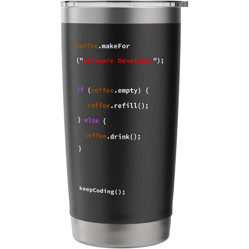 Programming Code Engineer Coding Debug Software Developer Stainless Steel Insulated Tumbler