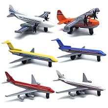 6 Pack Mini Model Airplane Toys Alloy Diecast Pull Back Aircraft Pocket Toy for Kids Birthday Gifts Party Favors