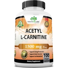 Acetyl L-Carnitine 1,500 mg High Potency Supports Energy Production, Sports Nutrition, Supports MemoryFocus - 100 Veggie Capsules