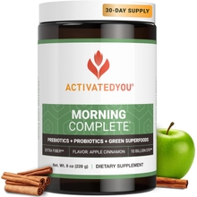 ACTIVATEDYOU Morning Complete Daily Wellness Greens Superfood Drink Mix for Gut Health wPrebiotics, Probiotics, Antioxidants, Green Superfoods, 10 Billion CFUs, 30 Servings Apple Cinnamon