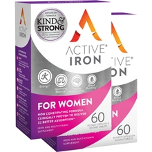 Active Iron for Women, Non-Constipating, 30 Active Iron High Potency Capsules with 30 Multivitamin Tablets, Helps Strengthen Your Immune System, 2 Pack