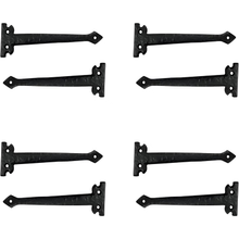 Adonai Hardware 7 Agee Heavy Duty Aluminium Strap False or Faux or Dummy Hinge Front 8 Pack, Matte Black for Vintage Barn Doors, Gates, Furniture, Garage, Shutters and Fences