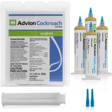 Advion Cockroach Gel Bait, 4 Tubes x 30-Grams, 1 Plunger and 2 Tips, Indoor and Outdoor Use, Roach Killer Gel for American, German and Other Major Cockroach Species (2 Pack)