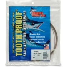 AFW Tooth Proof Stainless Steel Single Strand Hard Leader Wire - Bright and Camo for Shark, Barracuda, King Mackerel, Wahoo, Snook Bite Protection for Toothy Critters, Rigging Baits and Lures