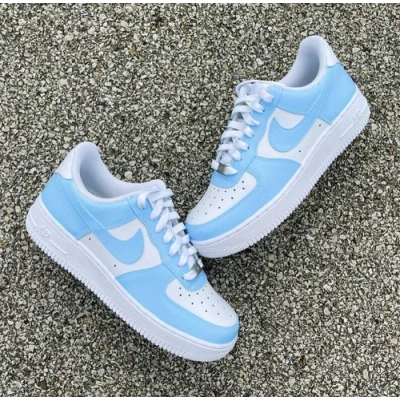 blue and white air nike