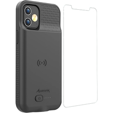 Alpatronix Battery Case for iPhone 13 Mini 5.4 inch, Strong Slim Portable Protective Extended Charger Cover with Wireless Charging, CarPlay and Certified Connector Chip BX13mini - Black