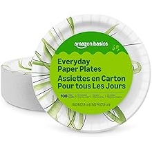 Amazon Basics Everyday Paper Plates, 8.62 Inch, Disposable, 100 Count, Packaging May Vary