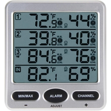 Ambient Weather WS-10 Wireless IndoorOutdoor 8-Channel Thermo-Hygrometer with Three Remote Sensors