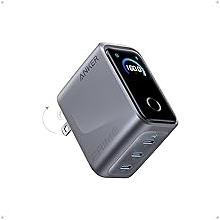 Anker Prime Charger, 160W 3-Port Compact GaN USB C Charger Block, Smart Display and Touch Control, 140W Max Charging via Any Single Port, for MacBook Pro/Air, Laptop, iPhone 17/16 SeriesNon-Battery