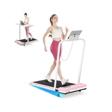 AQUVII 2-in-1 Folding Under Desk Treadmill 2.5 HP,Pink