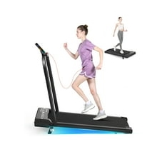 AQUVII 2 in 1 Portable Treadmill with Handle,Black