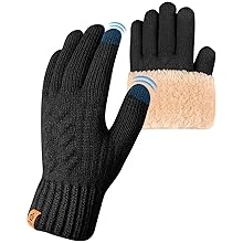 Thermal Winter Gloves-Fleece Lining Touch Screen Knit Stretchy Warm Gloves for Running Cycling Riding- Men Women