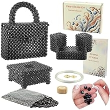 الفنون والحرف اليدوية للبالغين اللوازم الحرفية لنسج الأشياء اللطيفة المطرزة. مجموعات DIY للبالغين - هوايات للنساء، هدايا للمراهقين. مجموعة الخرز واللوازم الفنية. فيديو تعليمي خطوة بخطوة. أسود