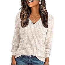 Womens V Neck Long Sleeve Shirt Fall Fashion Tops Tunic Dressy Casual Sweater Clothes Cute Trendy Work Outfits 2026