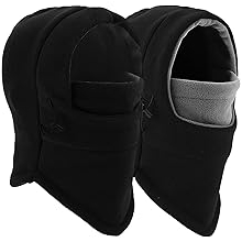 Balaclava Ski Mask 2 Pcs - Windproof Warmer Fleece Adjustable Winter Mask for Men Women