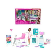 Barbie  Fast Cast Clinic  Playset with Brunette Barbie  Doctor Doll, 4 Play Areas, 30+ Play Pieces