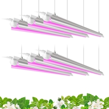 Barrina LED Grow Light, 252W6 x 42W 4ft T8, Full Spectrum, V-Shape พร้อม Reflector, การออกแบบที่เชื่อมโยงได้, ไฟโรงงานสําหรับพืชในร่ม, 6 แพ็ค