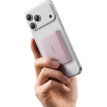 Baseus Picogo Power Bank, Smallest Qi2 Certified 15W MagSafe Portable Charger, 0.5 Ultra Slim 5000mAh Magnetic Battery Pack with Stand, Alloy Wireless Charger for iPhone 17 Pro Max/17 Air/16 Series