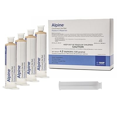 BASF Alpine Rotation 2 Cockroach Gel Bait Roach Killer for Indoor or Outdoor Infestation Control, Syringe Applicator 30 gram, 4 Pack