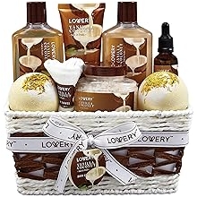 Gifts For Women Gift Basket for Women&ndash; 9 Piece Set of Vanilla Coconut Home Spa Set, Luxurious Valentines Day Gifts for Her, Bath and Body Sets Includes Fragrant Lotions, Large Bath Bombs, Coconut Oil
