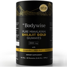Be Bodywise Pure Himalayan Shilajit Gummies Gold I Lab Tested I No Added Sugar I Ashwagandha, Gokshura| Fulvic Acid &amp; 85 Trace Minerals I for Men, Women I Non-GMO I 100% Natural &amp; Organic I 60 Gummy