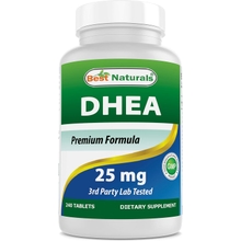 Best Naturals Dhea 25mg Supplement 240 Tablets - Supports Balanced Hormone Levels for Men &amp; Women - Promotes Healthy Aging - USA Manufactured