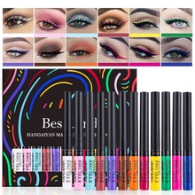 BestLand 12 Colors Matte Liquid Eyeliner Set Rainbow Colorful Neon Eyeliner Pencil Pigmented Waterproof Smudgeproof Long Lasting Gel Eye Liner Christmas Makeup Gift Kit for Women Set A