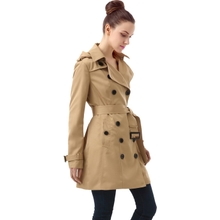 BGSD Women Leah Waterproof Hooded Mid Length Trench Coat