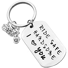 Biker Gift Ride Safe Keychain Motorcycle Jewelry Valentine's Day Present New Driver Gift Couple Jewelry for Boyfriend Husband Christmas Anniversary Birthday Present for Biker Couple Keychain